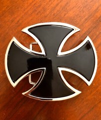 Black Celtic Maltese Iron Cross Simple Crusader Metal Unisex Men’s Belt Buckle