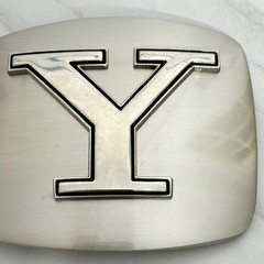 Letter Y Initial Monogram Silver Tone Belt Buckle Western – 3.16&Prime; x 2.78&Prime;