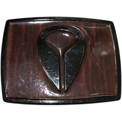NIXON Mens Metal Faux Dark Wood Grain Black Logo Belt Buckle size Medium RARE!!