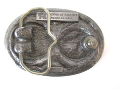 Buckles of America 3&Prime; INDIAN NICKEL BUFFALO COIN BELT BUCKLE BA-107 PEWTER AZ24