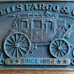 Wells Fargo and Co Stagecoach Brass Belt Buckle Vintage 1973