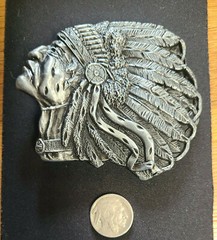 Belt Buckle Native American Chief Head Western Indian Metal Fashion