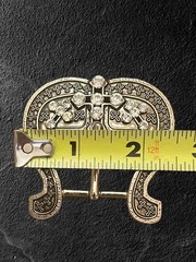Western 3 Pcs 1” Wide Leather Belt Buckle Set With Cross & Crystals