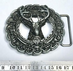 Deer Elk Hunting Buckfast Belt Buckle Biker Metal Rodeo Western Antler