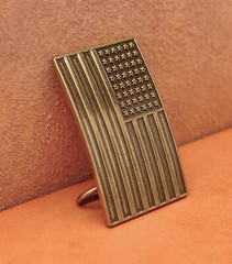 Antique Brass U.S.A. American Flag Metal leather Belt Buckle Fit 40mm Strap