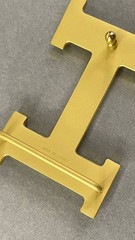 Gold H Shape Belt Buckle Brushed Gold Metal Hardware Statement Buckle