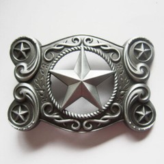 Silver Star Cowboy Western Metal Belt Buckle