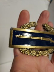 Vtg 1989 AMERICAN BUCKLE CO Solid Brass US Civil War Baron Rifle Wreath Belt