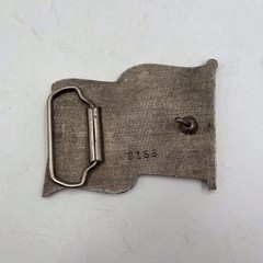 Metal Belt Buckle American Flag Waving Stamped #2155 Patriotic 2.5&Prime; x 3&Prime; Vintage