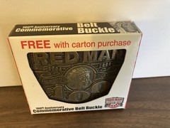Red Man Belt Buckle 100 Year Anniversary Metal 2004 In Box NOS