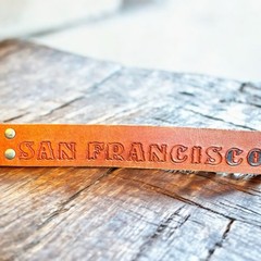 Vintage 1970s Schlitz Beer San Francisco Tooled Leather Belt with Buckle OOAK