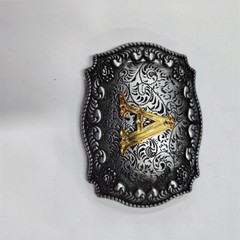 Zinc Alloy Letter Belt Buckle 26 Letters Western Denim Pattern Belt Buckle USA