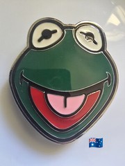 1pce Belt Buckle Cartoon Kermit Frog Green 7.6x6cm Suit 4cm Width Belt.