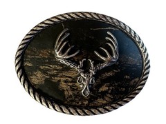 Nocona Mossy Oak/Deer Skull Belt Buckle Fits Belt Size 1.5&Prime; Sz 3.6&Prime;in X 2.5&Prime;in