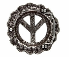 Antique Peace Sign Skull Belt Buckle Cool Buckle fit&rsquo;s up to 1-1/2&Prime; (38mm) Belt