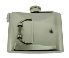 Flask Belt Buckle Gothic Tribal Chrome Western Silver Halloween Tattoo Topac Gun