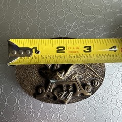 Vtg 1970s Anheuser Busch Brass Belt Buckle P-168 Budweiser Beer Eagle Cowboy Men