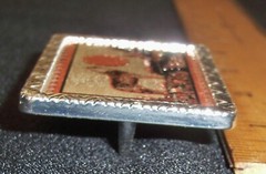 2 1/2&Prime; DRESS SIZE BELT BUCKLE W/COPPER & SILVER-PLATE WOLF HOWLING AT MOON SCENE