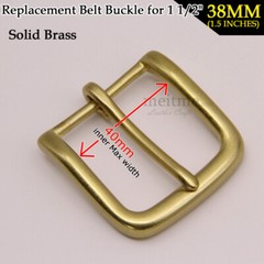 Belt Buckle & Loop Sets, Solid Brass Buckle Golden Color 1 1/2&Prime; or 38mm/1.5&Prime;inch