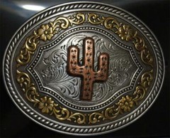 M&F WESTERN Nocona Western Buckle Oval Floral Cactus Silver 37701