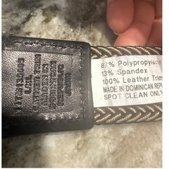 Mens Tommy Bahama braided reversible belt black gray brushed nickel buckle L/XL