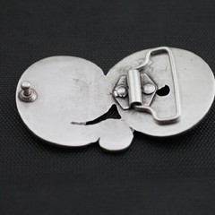 Spiral Belt Buckle in Antique Silver, Artisan Interchangeable Buckle