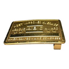 Vintage Belt Buckle American Bowling Congress Most Improved Average Award Blank