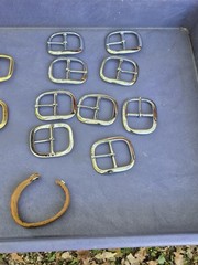 Lot of 21 (x9)CHROME FINISH & (x12)SOLID BRASS BELT BUCKLES FITS 1 »-1.25 »Belt