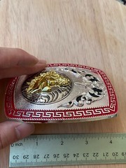 Western Buckle Gold Silver Red Horse Head Buckle Cowboy 2 » Hebillas Vaqueras