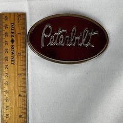 Peterbilt Classic Red Logo Enamel Metal Belt Buckle