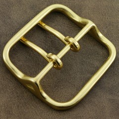 Solid Brass Double Prong Belt Buckle for 60mm Wide Leather Replacement Gold