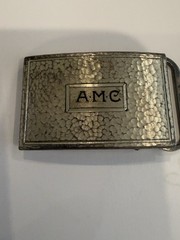 925 Sterling Silver Vintage Hammered Finish Belt Buckle Monogram AMC 17g