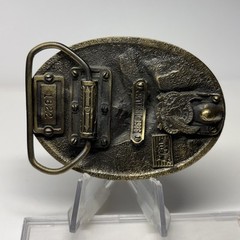 Military Belt Buckle POW MIA Eagle Great American #1822 USA Black Gold Vintage