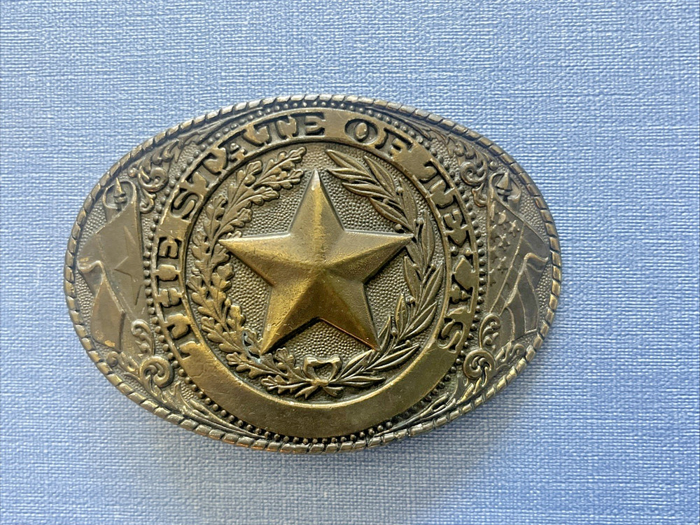Vintage « The State Of Texas » The Great American Buckle Co. Belt