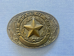 Vintage « The State Of Texas » The Great American Buckle Co. Belt