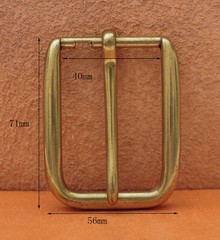 Retro Brass Long Big Heavy Single Prong Pin Leather Belt Buckle Fits 40MM Strap