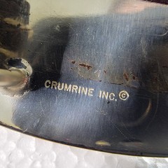 Vintage CRUMRINE Belt Buckle BRONZE Engraved HORSE Cowboy WESTERN Gold RODEO