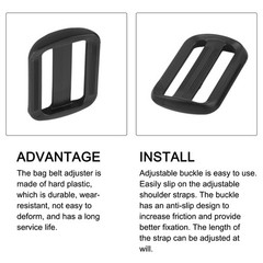 Bag Belt Glide Buckle (2.5cm/1&Prime;) 50Pcs, Plastic Adjustable Buckle Fasteners