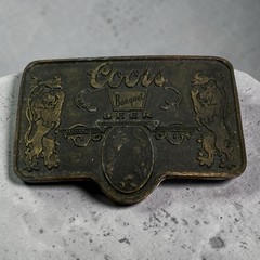 Vintage Coors Banquet Beer Belt Buckle Bottle Opener Made In USA 3.5” X 2.5”