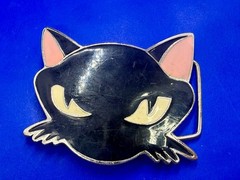 Black Kitty Cat Cartoon Anime Novelty Gift Enamel Belt Buckle