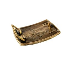Brass belt buckle « Russian warship go .. » Solid Hand Cast Brass.