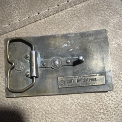 Colt Revolvers Silver Tone Rectangular Western Logo Belt Buckle 1.75in