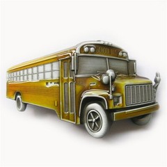 Vintage Enamel School Bus Belt Buckle Gurtelschnalle also Stock in the US
