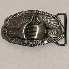 SMC Thumb Wrestling Belt Buckle All Star Champion Metal Pewter 2005 Collectible