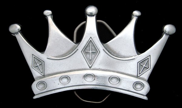 RG22142 *NOS* 2005 GREAT AMERICAN **DECORATIVE CROWN** PEWTER BELT BUCKLE