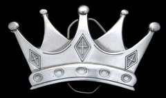 RG22142 *NOS* 2005 GREAT AMERICAN **DECORATIVE CROWN** PEWTER BELT BUCKLE