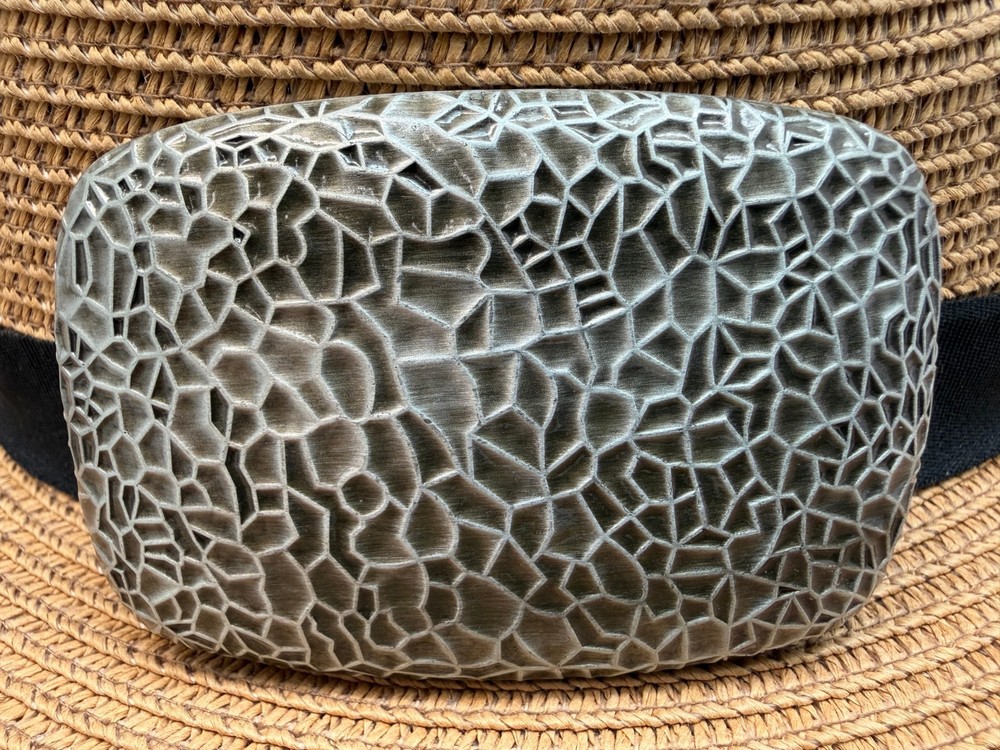 Vintage Antiqued Silver Snake Pattern Belt Buckle