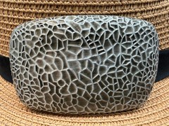 Vintage Antiqued Silver Snake Pattern Belt Buckle