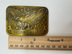 « Freedom Is Not Free » Brass Belt Buckle By Sponsor 2014