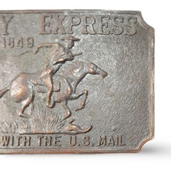Vintage Pony Express From 1849 Belt Buckle Western Cowboy Horse US Mail Bronze